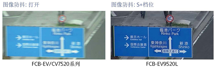 FCB-EV9520L與FCB-EV/CV7520圖像防抖性能對(duì)比